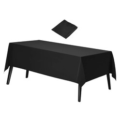 Tablecloth, disposable - Black - 137 x 274 cm